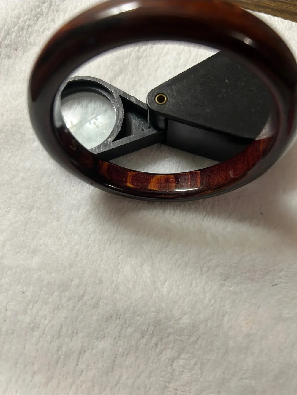 Cypress Handcrafted By Huppke Wood Enameled Bangle Bracelet Small
